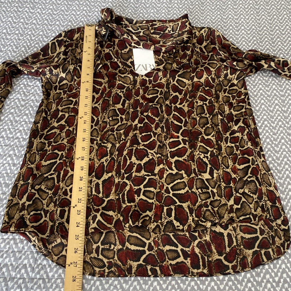 Zara Leopard Print Blouse - Red and Brown - Picture 9 of 11